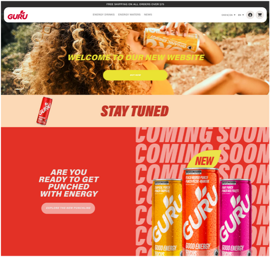GURU ORGANIC ENERGY UNVEILS NEW WEBSITE AND NEW REVITALIZED BRAND DESIGN