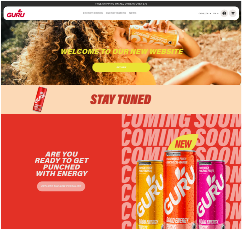 GURU ORGANIC ENERGY UNVEILS NEW WEBSITE AND NEW REVITALIZED BRAND DESIGN