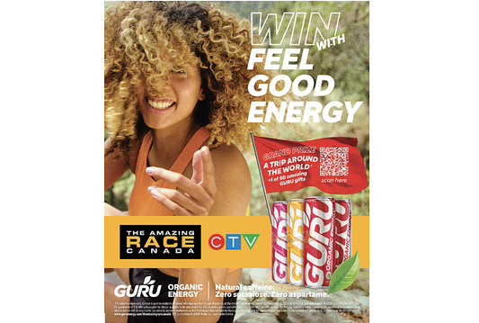 GURU Organic Energy Partners With CTV's THE AMAZING RACE CANADA for Upcoming Ninth Season