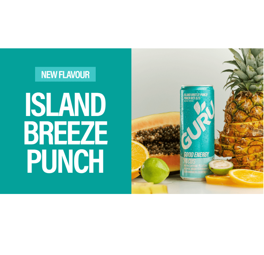 GURU ORGANIC ENERGY BRINGS A TROPICAL ESCAPE WITH ISLAND BREEZE