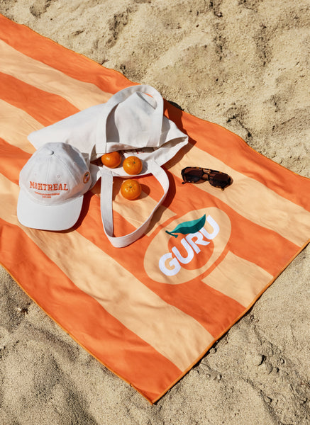 Orange Logo Beach Towel | GURU Organic Energy – GURU Beverage