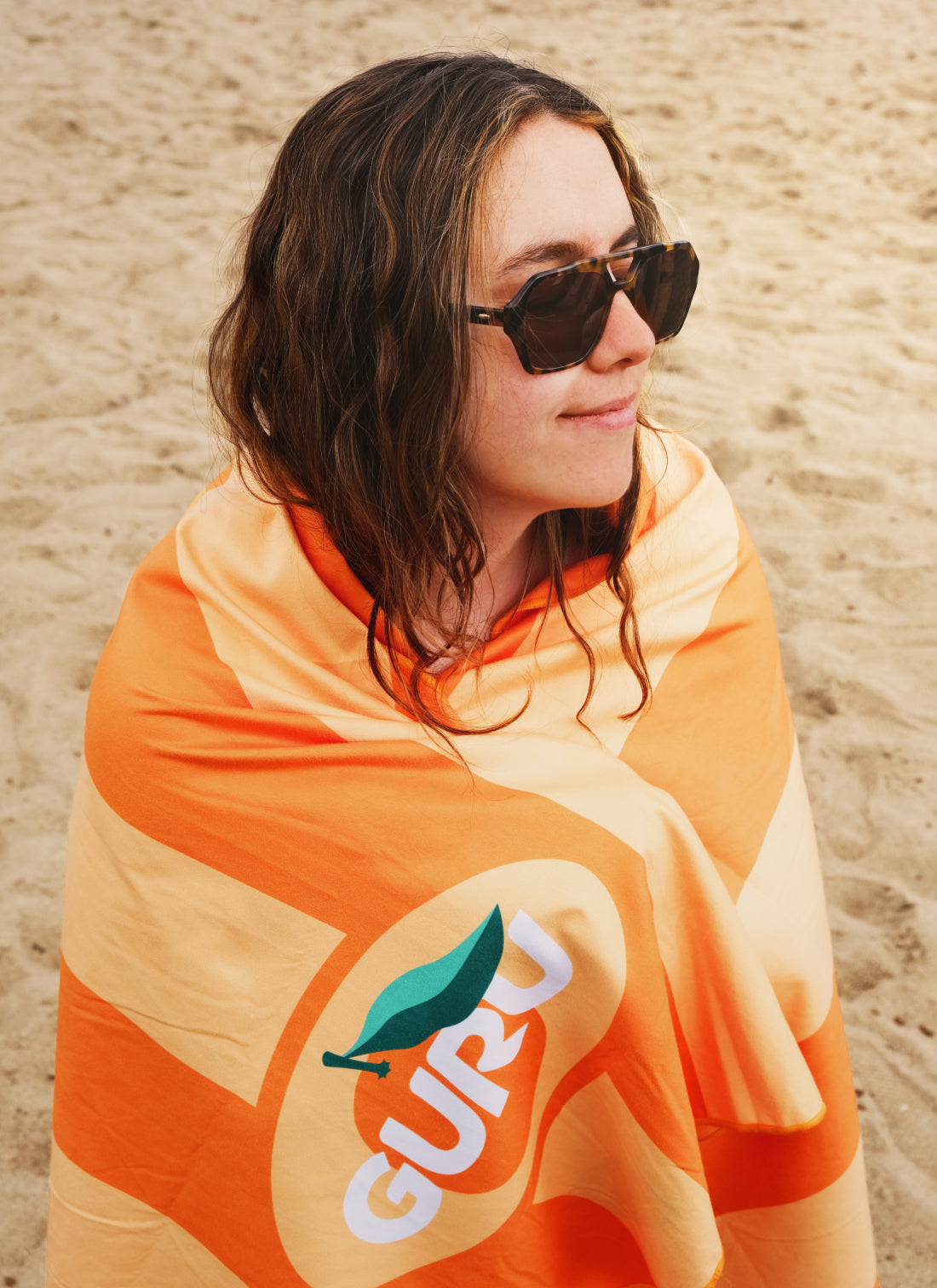 Orange Logo Beach Towel | GURU Organic Energy – GURU Beverage